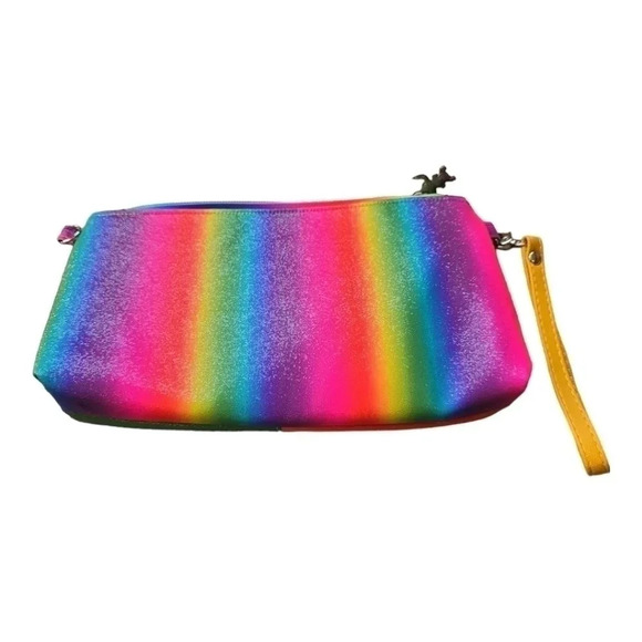 Cute Rainbow Unicorn Stitchy Custom Homemade Clutch Wristlet Bag - Picture 4 of 5